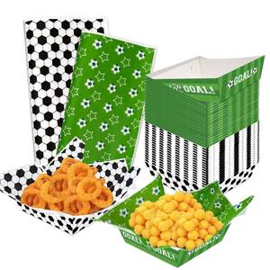 lot 13701 image: 200Pcs Paper Food Tray Soccer Nacho Trays Disposable Serving Trays with Grease Resistant Liner Papers Waxed Deli Paper Sheets for Soccer Party Decorations Sports Themed Birthday Party Supplies