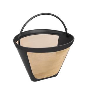 lot 13726 image: Gold Coffee filter - Permanent Reusable #4 Cone Shape metal Coffee Filter Compatible with Ninja CFP301 CFP201 Coffee Accessories - 4-1PCs - Retail $7