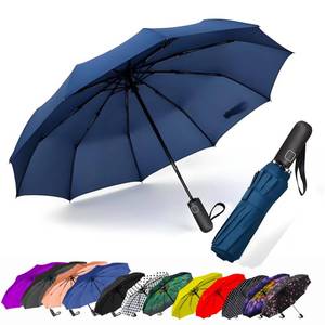 lot 13758 image: SIEPASA Windproof Travel Compact Umbrella-Automatic Umbrellas for Rain-Compact Folding Umbrella, Travel Umbrella Compact, Windproof Umbrellas for Men Women Teenage.(Navy Blue, 54 Inch) - Retail $22