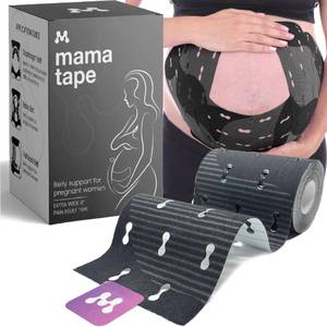 lot 13760 image: Mama Tape Pregnancy Belly Support  Pelvic and Back Pain Relief  Extra Wide 4 x 16.4 Roll of Kinesiology Tape for Pregnant Skin  Maternity Belly Support  Pregnancy Must Have  Gift for Women - Retail $20