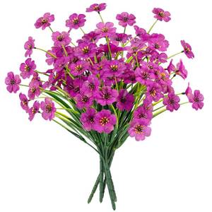 lot 13776 image: MACTING Artificial Flowers for Outdoors UV Resistant Fake Flowers No Fade Faux Plastic Plants for Outdoor Planters Garden Patio Porch Porch Window Box Home Outside Summer Decorations (Purple) - Retail $8