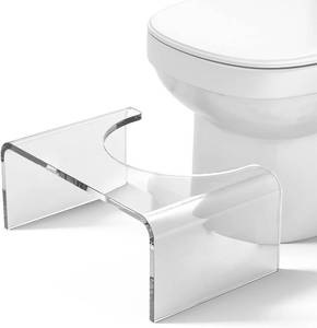 lot 60678 image: Acrylic 7 inches Toilet Stool Squat, Clear Bathroom Poop Potty Stool, Strong Load-Bearing, Easily Blend into Any Bathroom - Retail $55