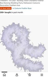 lot 5081 image: THARAHT 19 Color Chandelle Feather Boa 4060g 2 Yard - Retail $7