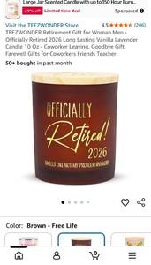 lot 5085 image: TEEZWONDER Officially Retired 2026 Scented Candle 10 Oz Vanilla Lavender