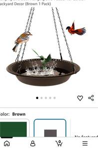 lot 5097 image: Hanging Bird Bath Feeder Brown 1 Pack