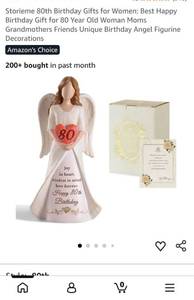 lot 5110 image: Storieme 80th Birthday Angel Figurine with Heart
