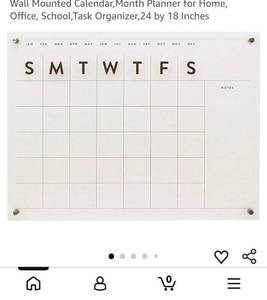 lot 5118 image: Wall Mounted Calendar Month Planner 24 by 18 Inches