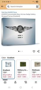 lot 5119 image: USAMM Customizable Navy Aircrew Badge Gallery Wrapped Canvas Gradient