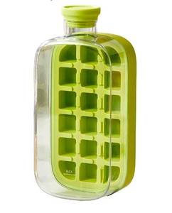 lot 5162 image: Ice Cube Tray Water Bottle with Straw Green
