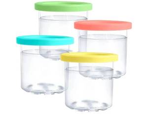 lot 5164 image: Food Storage Containers 4-Piece Set Clear Plastic Lids
