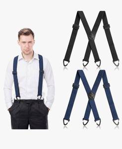 lot 13859 image: 2 Pcs X Back Hidden Suspenders for Men, 1.5 Inch Heavy Duty Under Clothing Suspenders with Adjustable Clips CAMEL COLORED - Retail $20