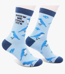 lot 13913 image: Cute Bird Socks, Show Me Your Tits Socks for Bird Lovers Gifts for Birthday, Christmas.(162) - Retail $10