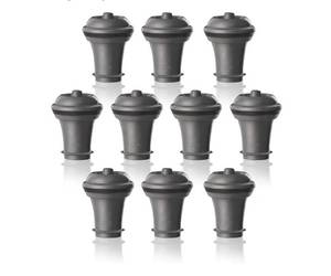 lot 13916 image: Vacu Vin Wine Stopper Set 10 Pack Wine Bottle Stopper Cork Alternative Vacuum Wine Stoppers for Wine Bottles Reusable Rubber Bottle Stoppers for Wine Saver Pump Black - Retail $28