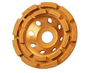 lot 13940 image: KSEIBI 644030 Diamond Concrete Grinding Wheel 4 12 inch for Polishing and Cleaning Stone Concrete Surface, Cement, Marble, Rock, Granite, and Thinset Removing, Angle Grinder Wheels Cup - Retail $20