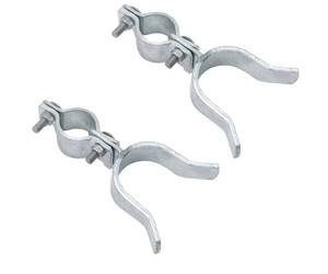 lot 13943 image: VIVIDA 1-38 x 2-38 Chain Link Gate Latch 2 PCS, Fence Fork Latch for Metal Gates with Padlock Hole, Galvanized Steel, Chain Link Fence Parts - Retail $22