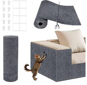 lot 13944 image: Cat Scratch Furniture Protector,Trimmable Self-Adhesive Carpet,DIY Climbing Cat Scratcher Couch Protector,for Couch,Sofa,Wall & Door from Cat Claws Scratching(78.7x15.8in Dark Gray) - Retail $20