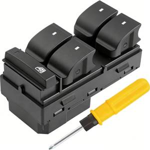 lot 13954 image: Acadia Upgrade Driver Side Master Power Window Control Switch with RED Light Compatible with 2007-2016 GMC Acadia, Durable Materials, 20945224, D1961F, D1930F USED - Retail $18