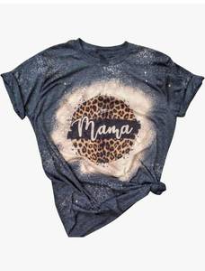 lot 15394 image: Womens T-Shirt Size S Mama Leopard Print Graphic Short Sleeve