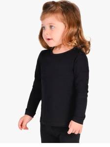 lot 15401 image: BestSoul Childrens Long Sleeve Shirt 4 Pack 18 Months Black, White, And Gray