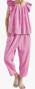 lot 15407 image: Pink Gingham Check Pajama Set Two-Piece Medium