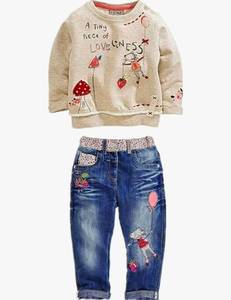 lot 15408 image: Childrens 2-Piece Outfit Sweatshirt and Jeans Set A Tiny Piece of Loveliness 3T
