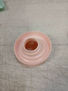 lot 15410 image: Pink Threaded Screw-Top Lid with Center Spout Opening Colors Vary