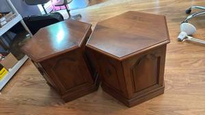 lot 927 image: Hexagon side tables 29x21x21