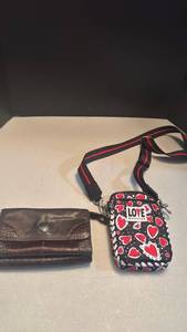lot 1007 image: Love Brighton Crossbody Bag with Heart Pattern and Shoulder Strap and wallet