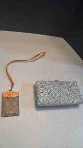 lot 1008 image: Coach lanyardcard holder with glittery clutch