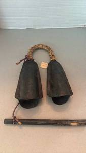 lot 1020 image: West African Bamileke Double Bell (Gankeke)