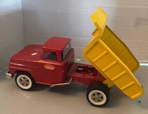 lot 1077 image: Tonka Dump Truck Red and Yellow Toy