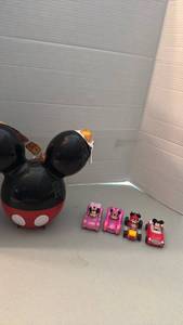 lot 1126 image: Mickey Mouse popcorn bucket and cars