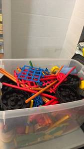 lot 1134 image: Building Construction Toy Blocks Set Assorted Pieces Connectors Wheels