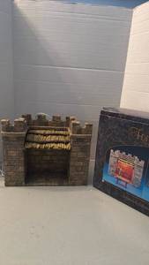 lot 1142 image: Fontanini City Wall Lighted City Vendor Stall For 10 inches tall