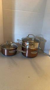 lot 1202 image: Cuisinart 2.5 and 1.5 qt pots with steamer