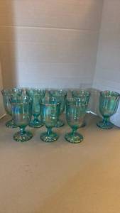 lot 1208 image: The Pioneer Woman Luster Green 12.5-ounce pearlized goblets set of 8