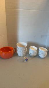 lot 1213 image: Ramekins, KU shot glass and more
