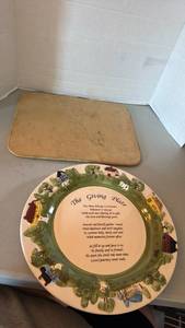 lot 1243 image: Pampered Chef baking plate and The Giving Plate Ceramic Decorative Plate with Countryside Scene