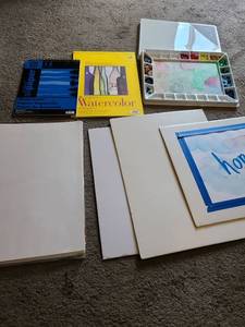 lot 1402 image: Art Supply Lot Watercolor Paper Pad Sketchbook, more