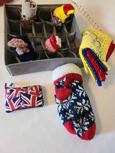 lot 1420 image: Sock or longerie drawer organizer, bandannas, socks