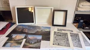 lot 1495 image: Assorted Shadow Boxes and Assorted Prints