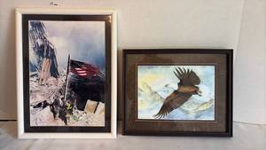 lot 1496 image: Photograph of 911 and Signed and Numbered Eagle Print