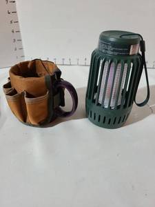 lot 3232 image: Cute coffee mug with bucket buddy wrap and a small rechargeable bug zapper, no cord