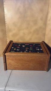 lot 3333 image: Wood Storage Box with Decorative Chalkboard Top