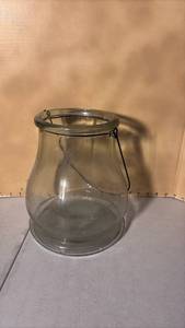 lot 3336 image: Glass Lantern with Wire Handle