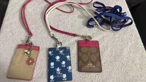 lot 1822 image: Coach Lanyard ID Badge Holder Lot 3 Pieces with Straps and more