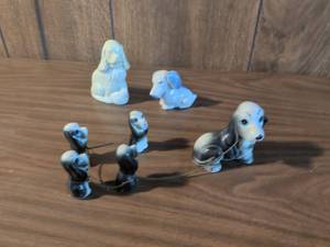 lot 5 image: Ceramic Dog Figurine Set 5 Pieces Japan