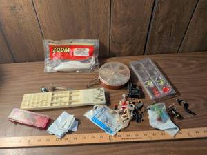lot 37 image: Fishing Lure and Tackle Lot with Zoom Baits, Storage Boxes, and Accessories