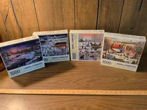lot 60 image: Bits and Pieces 1000 Piece Jigsaw Puzzles Lot of 4