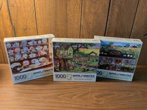 lot 69 image: Bits and Pieces 1000 Piece Jigsaw Puzzles Lot of 3